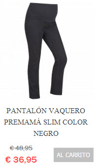 Pantalón Vaquero Premamá Slim Negro