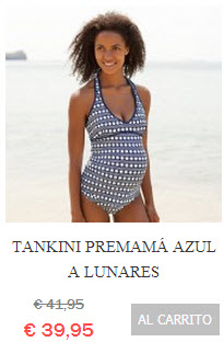 Tankini Premamá Azul a Lunares