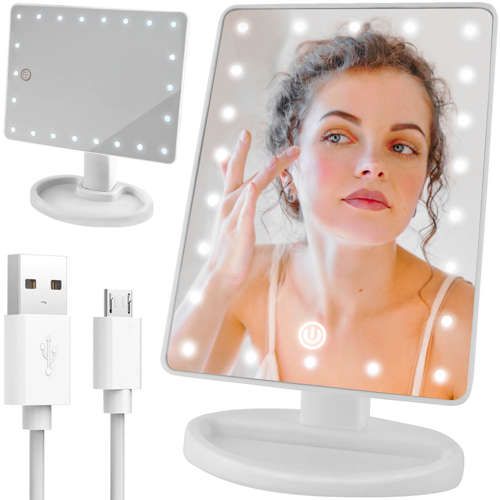 Espejo de maquillaje con luz LED y sistema RETRACTIL para acercarlo