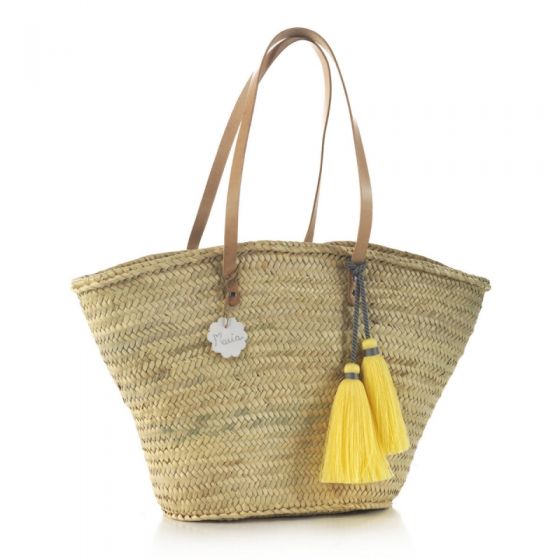 Bolso Palma de Playa Tassel amarillo Cambrass 