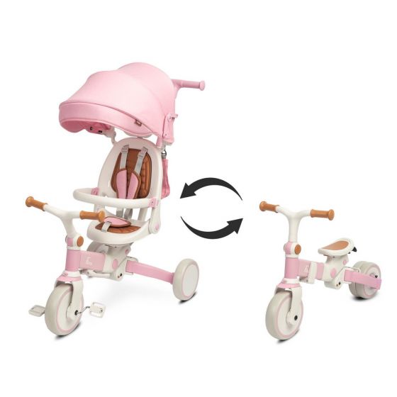 Triciclo Transformable en Bicicleta Faro  rosa