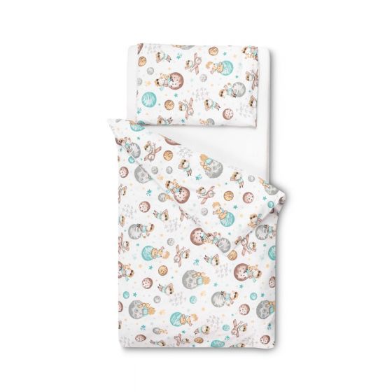 Ropa de Cama Infantil de 2 Piezas Planetas 100x135 cm - Algodón 100% con Cremallera