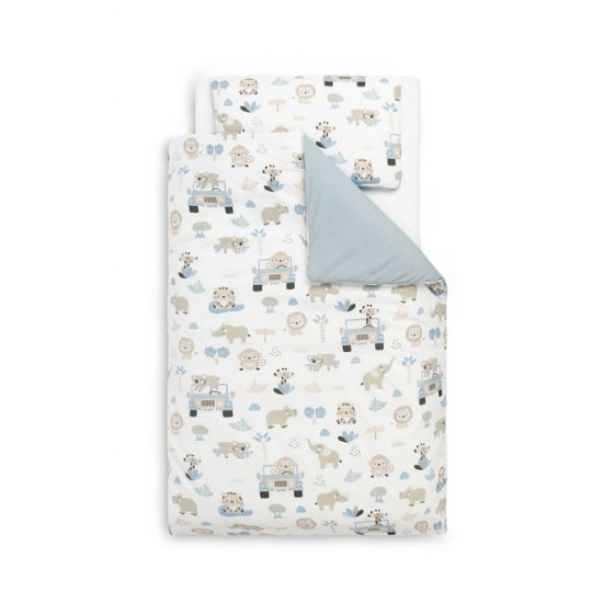 Edredón y Funda de Almohada para Cama Diseño Zoo Jeans para Niños - 100x135 cm, Algodón 100%