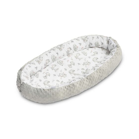 Cuna Nido para Bebés Sensillo Cocoon Minky Gris – Zorros 70x30 cm