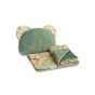 Juego de terciopelo para Capazo, Square Verde , Almohada + Edredón