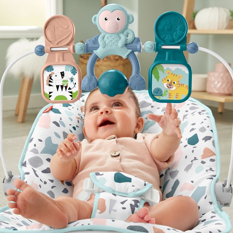 Hamaca mecedora para bebés con barra de juguetes de 77x58x44 cm