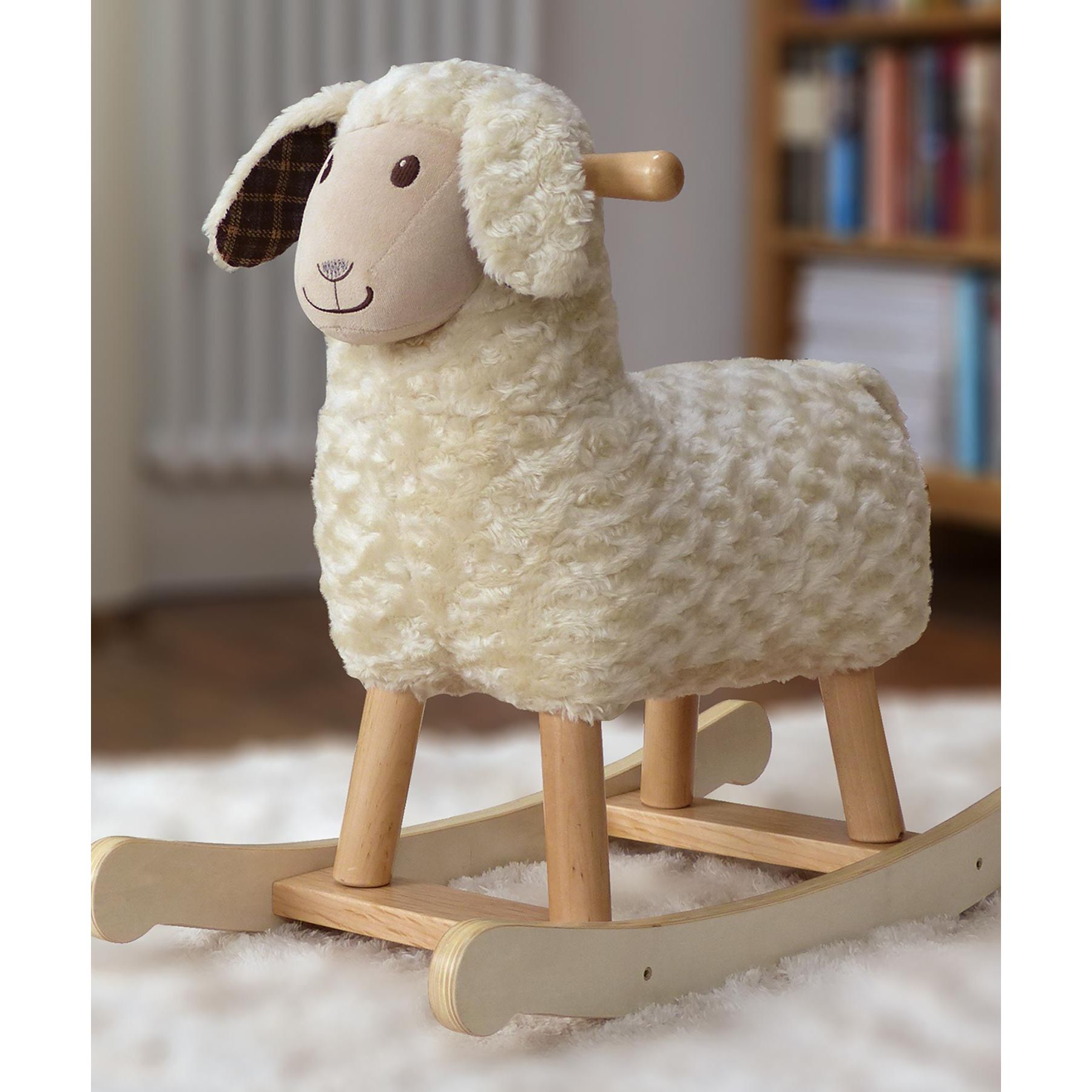 Zapatero infantil de madera maciza con motivo de oveja y carnero