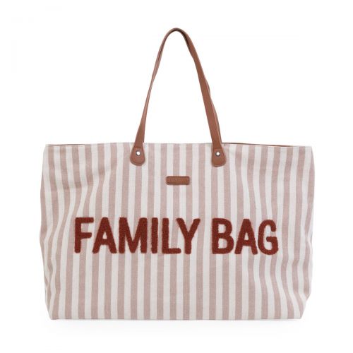  Bolso Family Bag Estampado Rayas Natural/Terracotta - Childhome