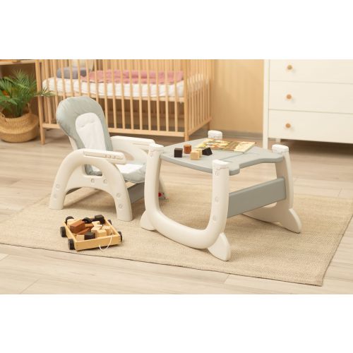 Trona Alta Transformable en Silla y Mesa  Homee en color Gris , Caretero