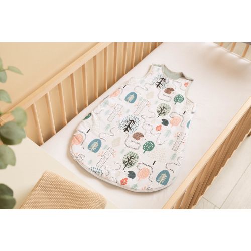 Saco de Dormir para Bebés S (45x70 cm) – Diseño Erizos Esmeralda, Algodón Hipoalergénico con Cremallera Bidireccional