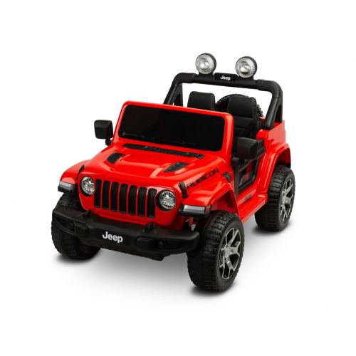 Vehículo eléctrico todo terreno Jeep Rubicon Rojo con batería