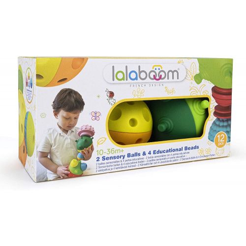 Lalaboom 2 Bolas sensoriales y 4 Perlas , Juguete Montessori