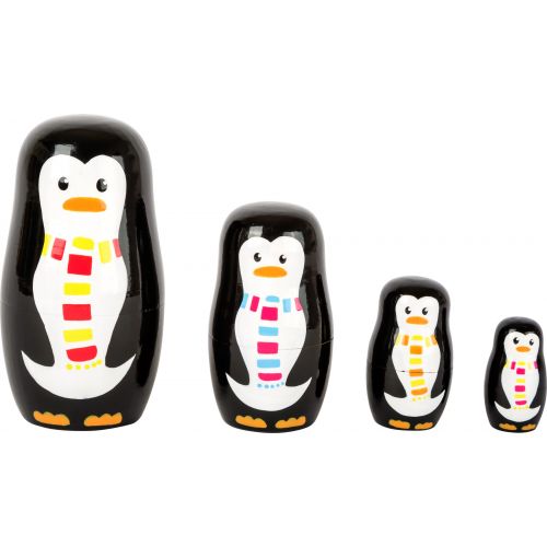 Matrioska Familia de Pingüinos - Juguete de Madera