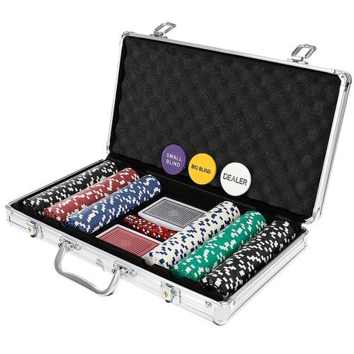 Set de 300 fichas de póker en maletín de aluminio: ¡Experimenta la emoción del casino en casa hoy!